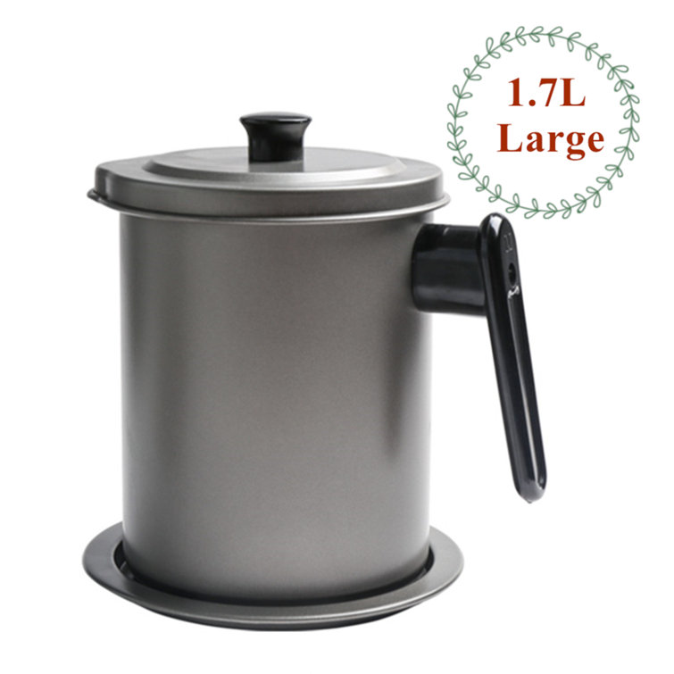 OISII Cooking Oil Storage Grease Keeper, Grease Oil Strainer Container